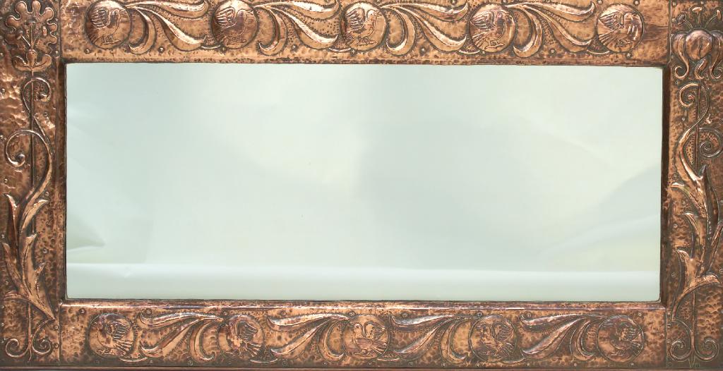 Appraisal: ARTS AND CRAFTS COPPER MIRROR PROBABLY JOHN PEARSON the rectangular