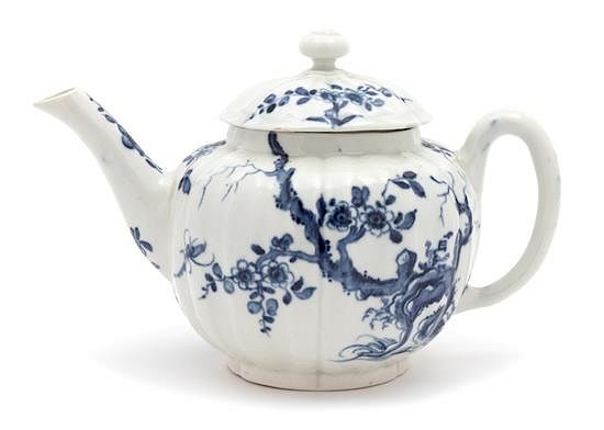 Appraisal: A Worcester Porcelain Teapot Height inches A Worcester Porcelain Teapot