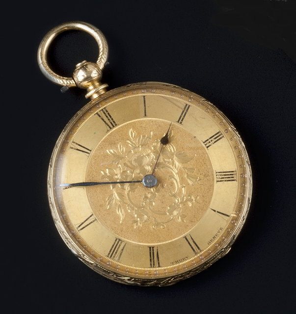 Appraisal: An open face fob watch the circular gilt dial with