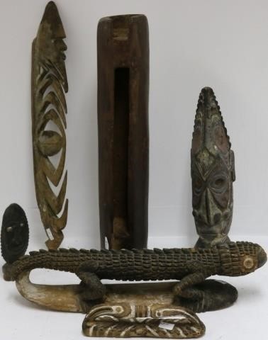 Appraisal: PIECE LOT FROM NEW GUINEA EARLY TH C TOINCLUDE CARVED