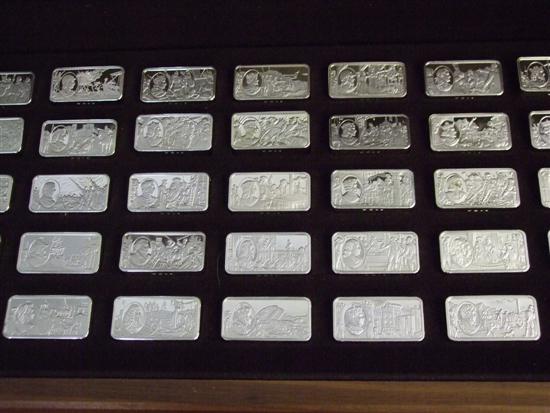 Appraisal: Modern set of fifty silver commemorative bars in original presentation