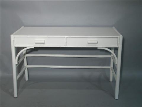 Appraisal: DOROTHY DRAPER STYLE FAUX BAMBOO WHITE DESK h w d