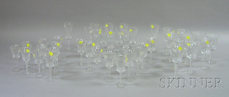 Appraisal: Forty-one Val St Lambert Cut Crystal Stemware Items including cordials