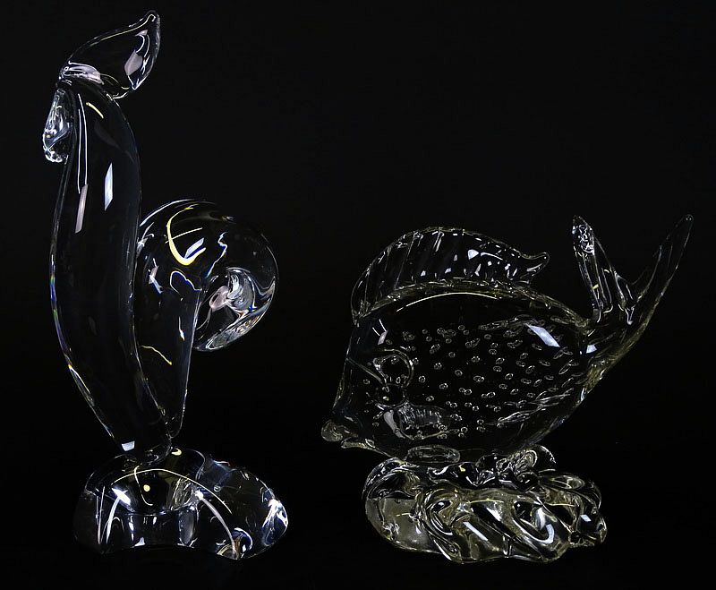 Appraisal: Two Art Glass Animal Figures Two Art Glass Animal Figures