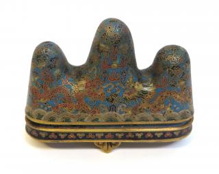 Appraisal: Chinese Cloisonne Brush Rest Chinese Cloisonne Brush Rest Maker's mark