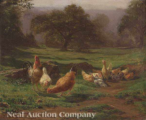 Appraisal: Juliette Peyrol Bonheur French - Barnyard Fowl on a Meadow