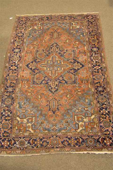 Appraisal: HERIZ ORIENTAL RUG red blues etc approx ' '' X