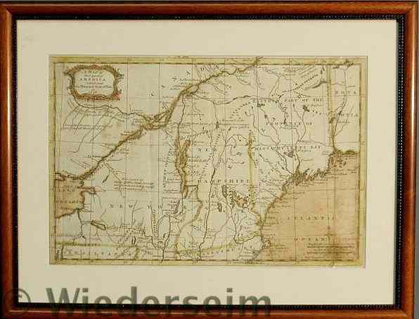 Appraisal: Framed and matted map of North America titled A Map