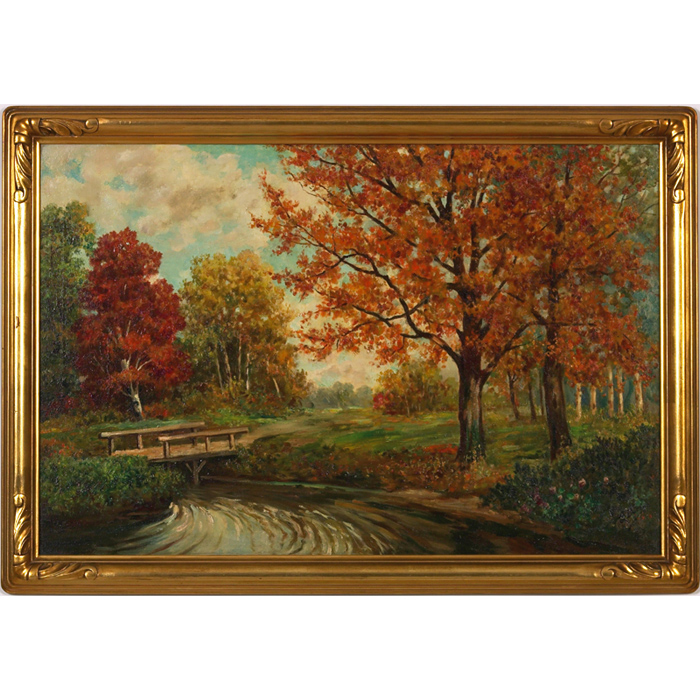 Appraisal: Courtland L Butler American - Landscape with Stream c oil