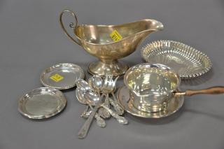 Appraisal: Tray lot of sterling silver to include chocolate pot gravy