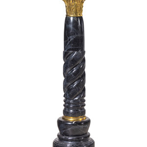 Appraisal: A Continental Gilt Bronze Mounted Marble Pedestal th Century Height