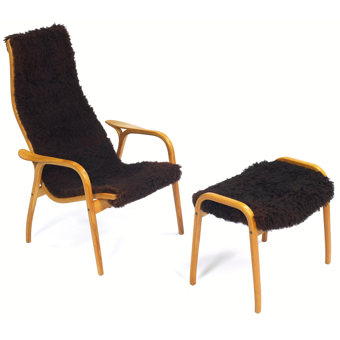 Appraisal: Yngve Ekstrom Lamino lounge chair and ottoman by Swedese made