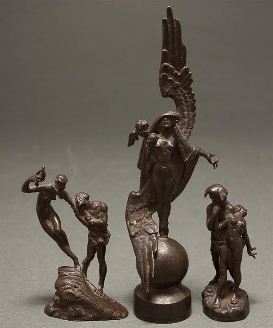 Appraisal: Louis Chatel Rosenthal Russian American - Three patinated bronze miniature