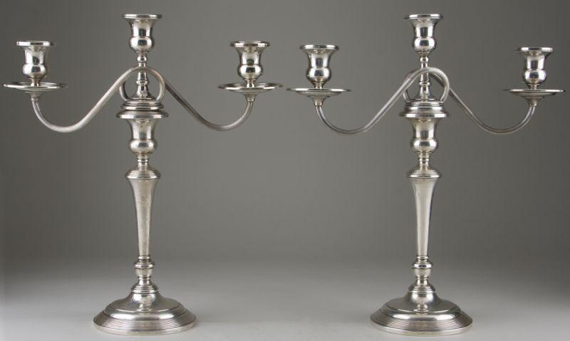 Appraisal: Pair of Sterling Candelabra by Frank Whiting Co three light