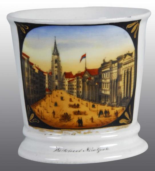 Appraisal: Occupational Shaving Barber Mug of Wall Street Description Polychrome paint