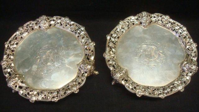 Appraisal: Sterling Pair of William Cripps Plates Circa Signed and dated