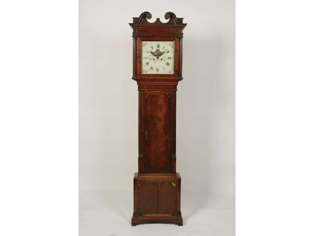 Appraisal: A GEORGE III MAHOGANY LONGCASE CLOCK the white enamelled dial