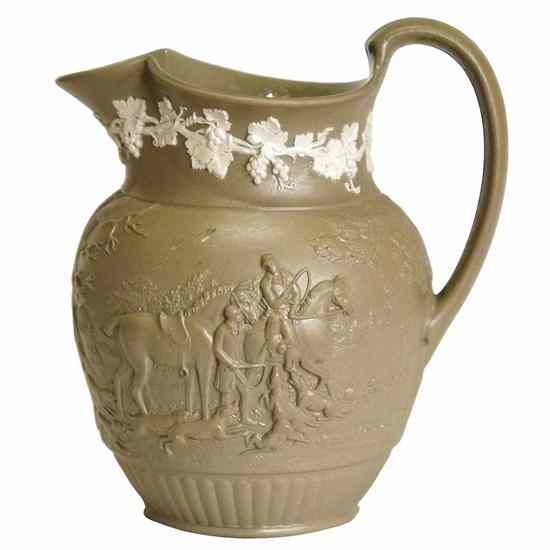 Appraisal: An English Wedgwood Drabware and Jasperware Milk Pitcher circa having