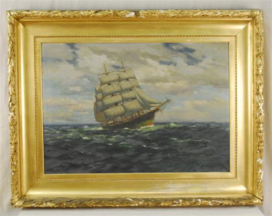 Appraisal: LOUIS DOYLE NORTON American - SHIP IN FULL SAIL KENNEBUNKPORT