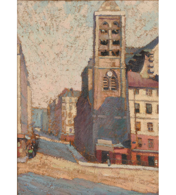 Appraisal: Harry B Lachman American - The Clock Tower cityscape oil