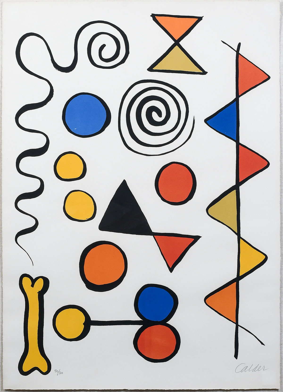 Appraisal: CALDER Alexander American French - Abstract Composition with Spiral Snake