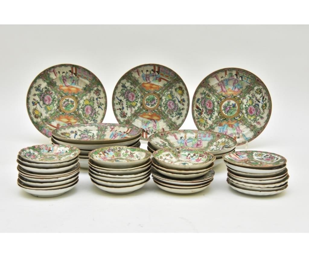 Appraisal: Eleven Rose Medallion deep plates h x dia repaired together