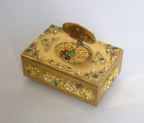 Appraisal: Victorian brass music box h w