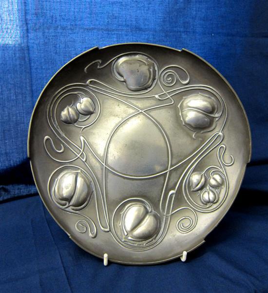 Appraisal: Liberty Co pewter Art Nouveau Bollellin shield plate to a