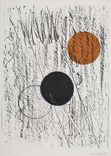 Appraisal: BARBARA HEPWORTH Sun and Moon Color lithograph x mm x