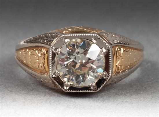 Appraisal: cts round-cut diamond gentleman's ring early th century center round-cut