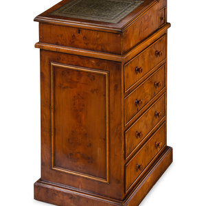 Appraisal: An English Yew Wood Davenport Desk Late th Early th