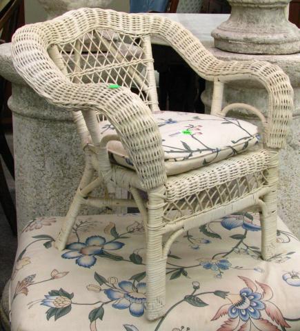 Appraisal: Child's Wicker Patio Chair White