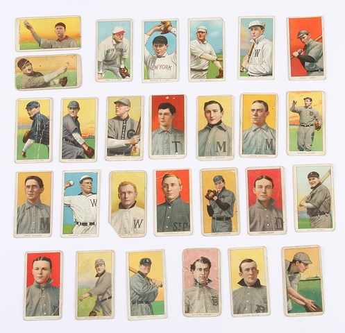 Appraisal: Grouping of twenty-seven T- baseball cards Cards include Ball New