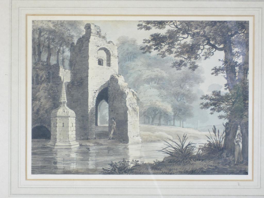 Appraisal: ATTRIBUTED TO HUGH WILLIAM WILLIAMS The Rendezvous watercolour x in