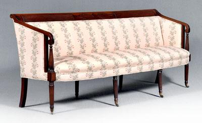 Appraisal: Fine carved mahogany Federal sofa eight legs carved and reeded