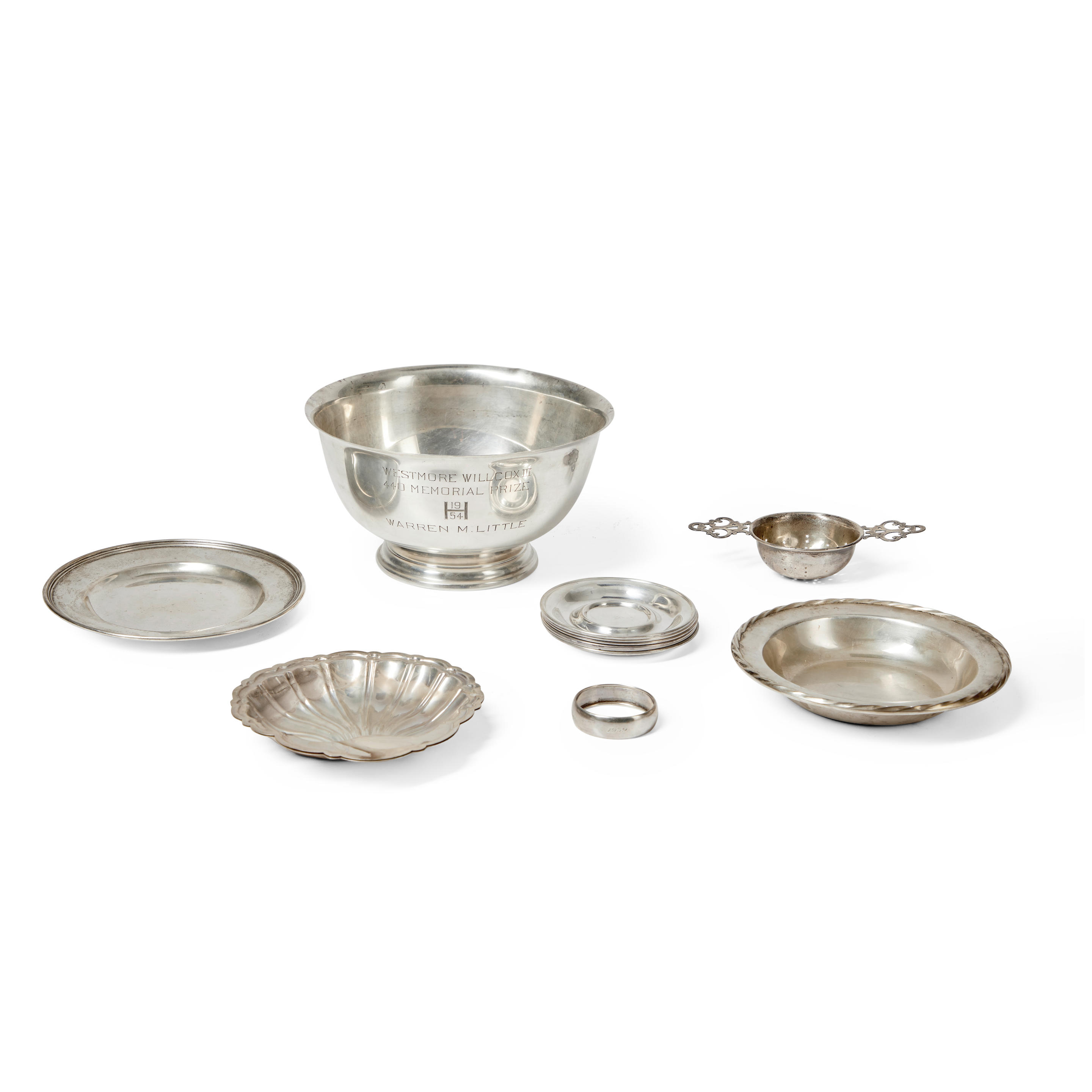 Appraisal: Thirteen Pieces of Sterling Silver Tableware including a commemorative Paul