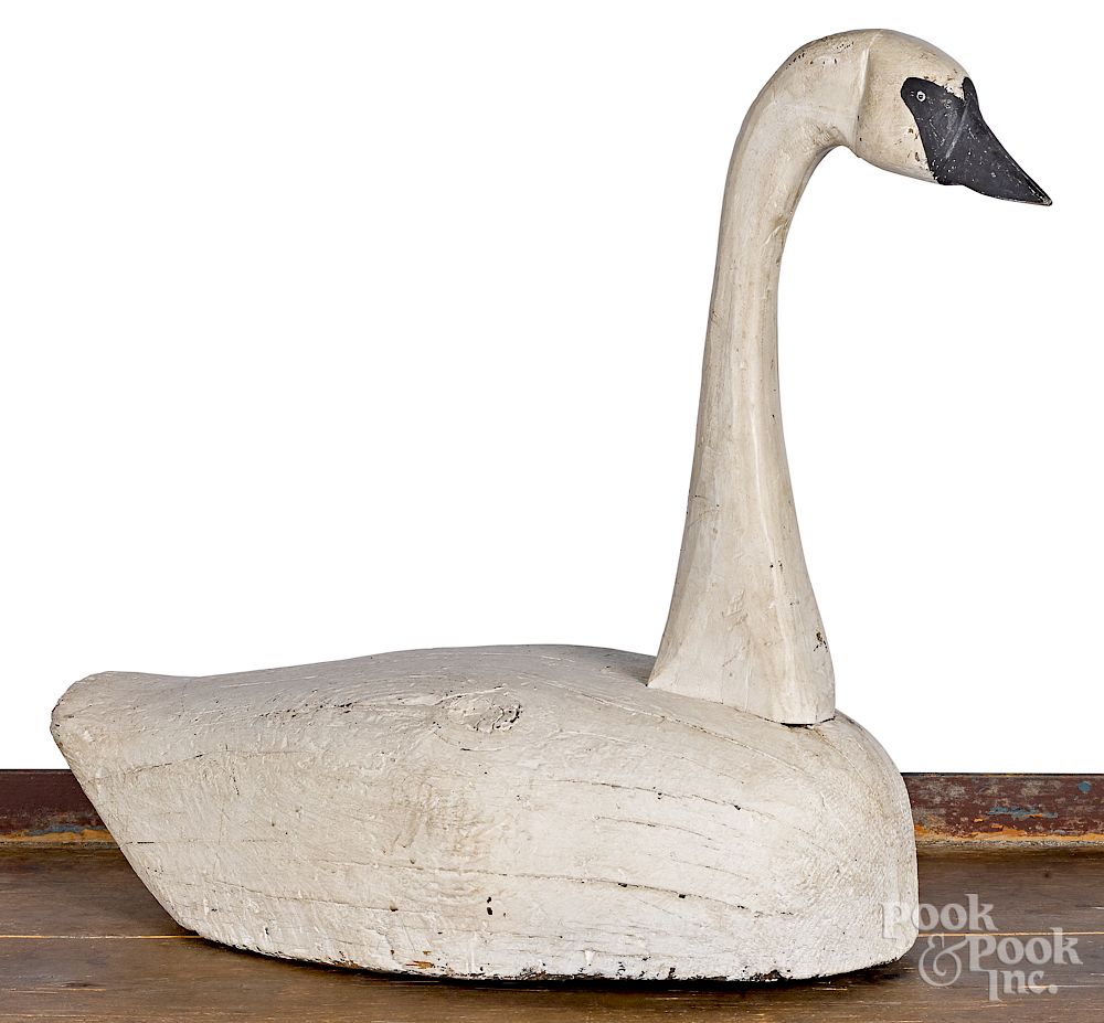 Appraisal: Carved and painted swan decoy Carved and painted swan decoy