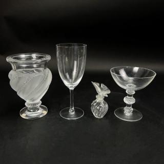 Appraisal: Four Lalique Crystal Tabletop Items Four Lalique Crystal Tabletop Items