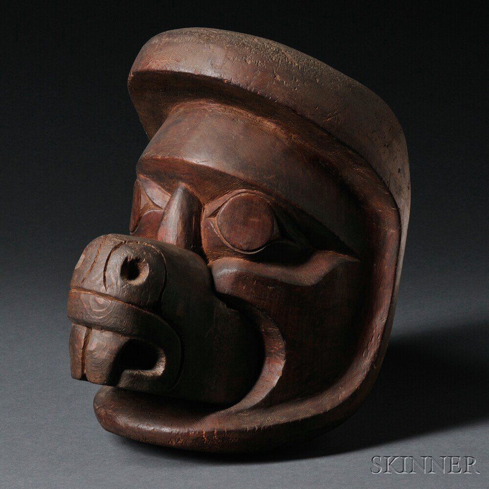 Appraisal: Kwakwaka'wakw Kwakiutl Carved Wood Mask by Mungo Martin - tutor