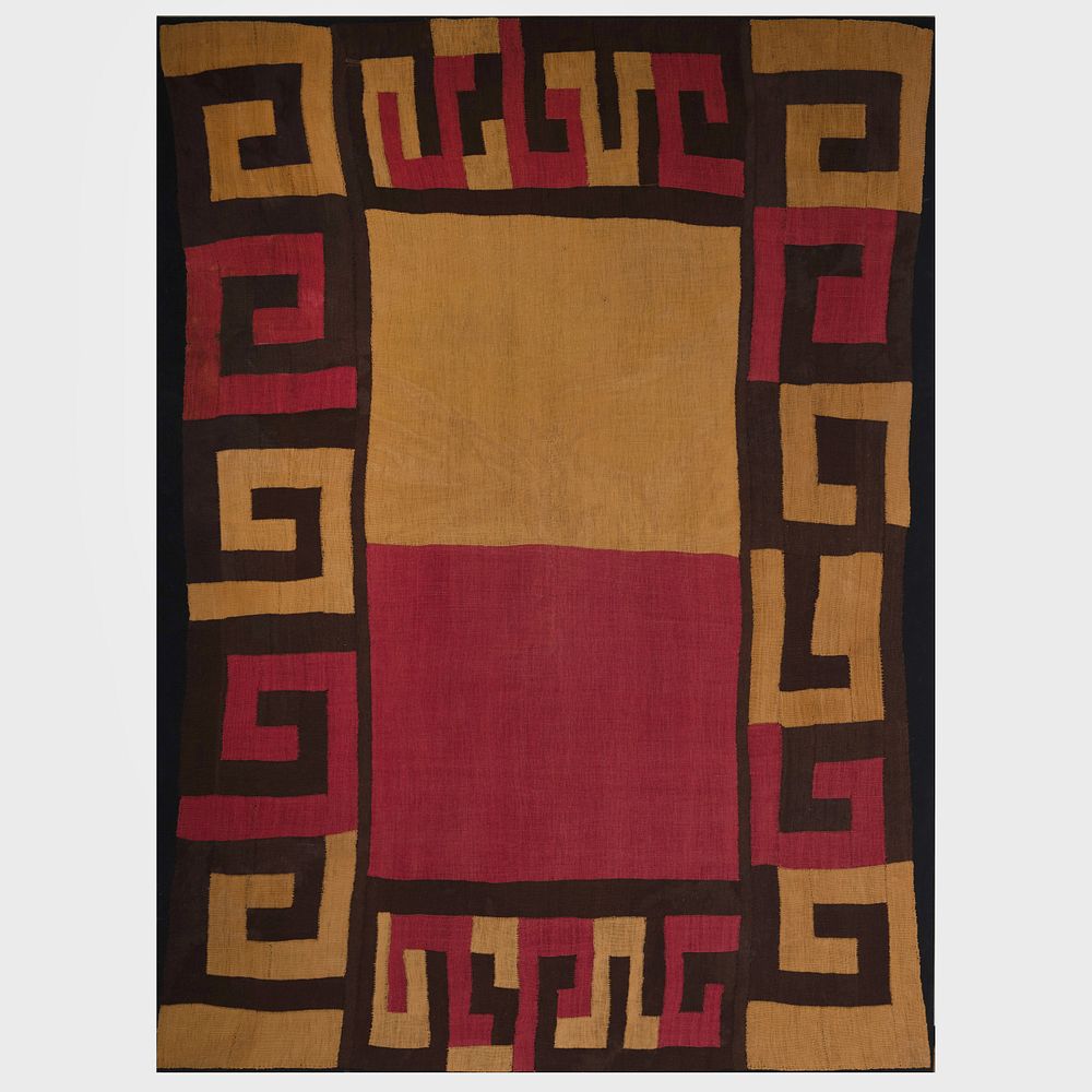 Appraisal: Nazca Wool Tunic Peru Now mounted on a fabric covered