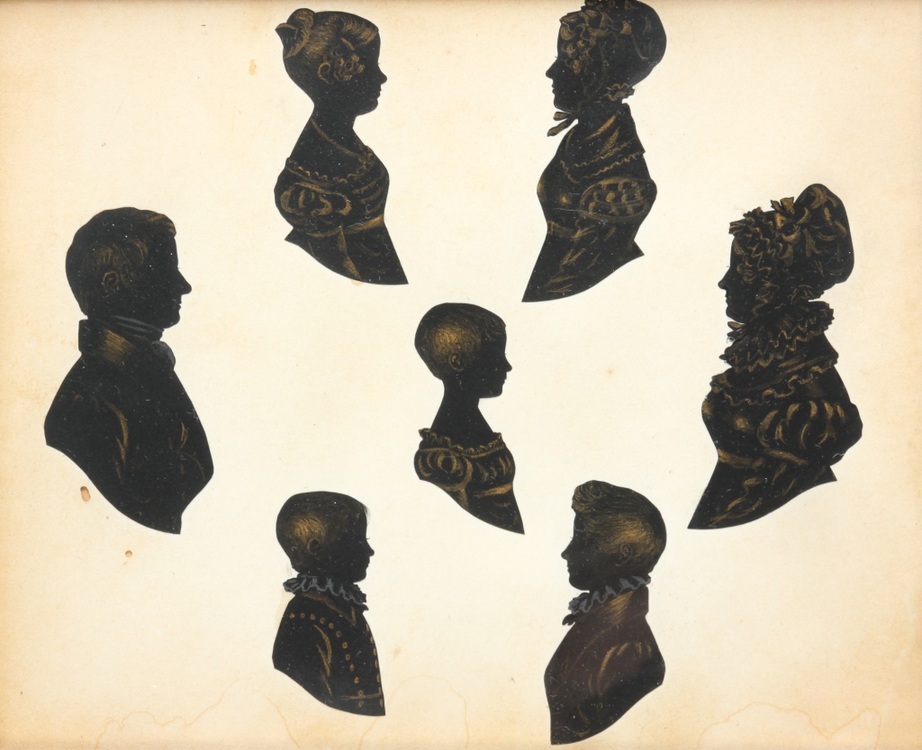 Appraisal: FAMILY SILHOUETTES Most likely American nd quarter th century Cut