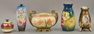 Appraisal: Five porcelain vases including two Royal Bonn with hand painted