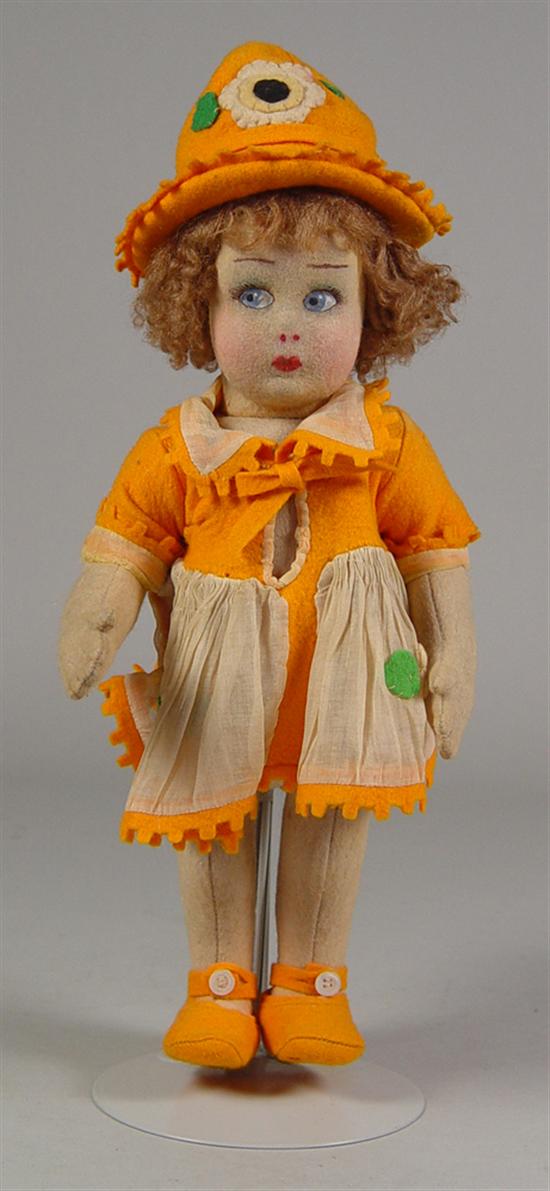 Appraisal: Lenci Girl Doll Circa Side glancing eyes All original with