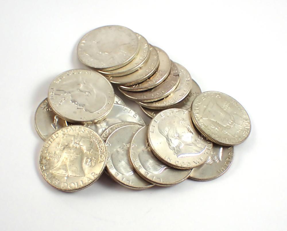 Appraisal: NINETEEN UNCIRCULATED U S SILVER FRANKLIN HALF DOLLARS and Total