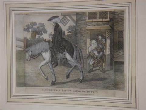 Appraisal: Colored engraving A Journeyman Parson Going On Duty London printed