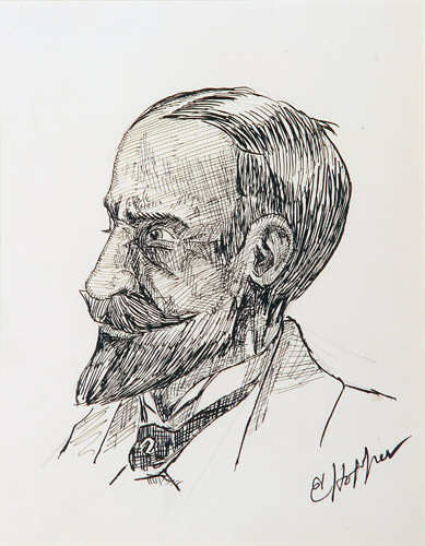 Appraisal: Edward Hopper American - Portrait Head Pen and ink on