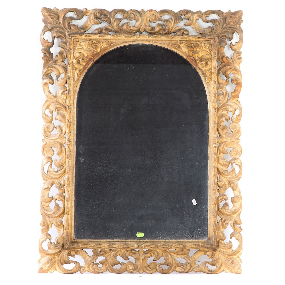 Appraisal: Italian carved gilt wood mirror late th early th century