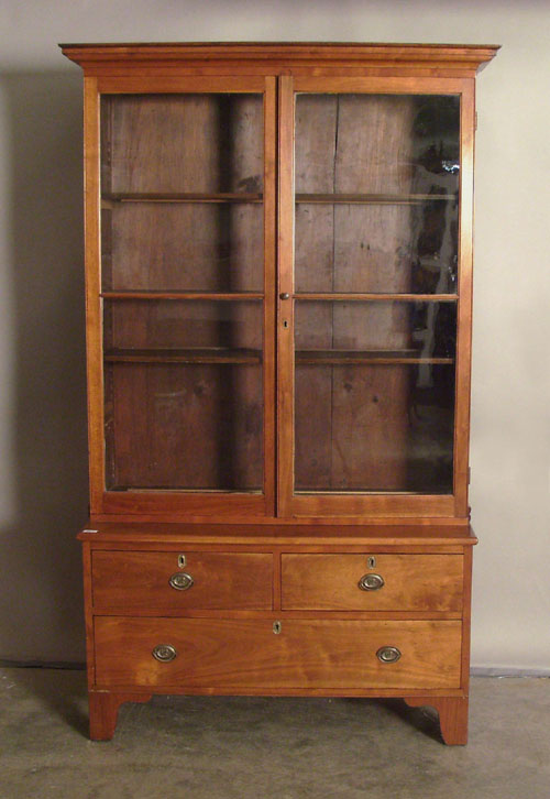 Appraisal: Mahogany -part bookcase th c h w