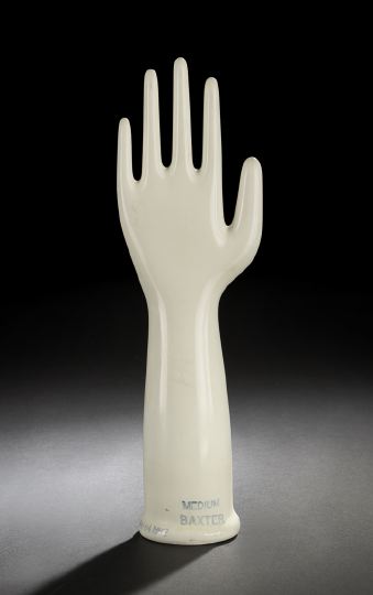 Appraisal: Glazed White Porcelain Baxter Elbow-Length Glove Mold dated August by