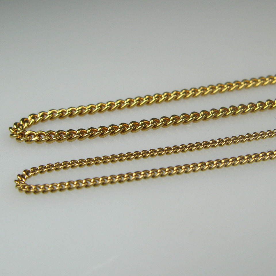 Appraisal: x k Yellow Gold Curb Link Chains Length - cm